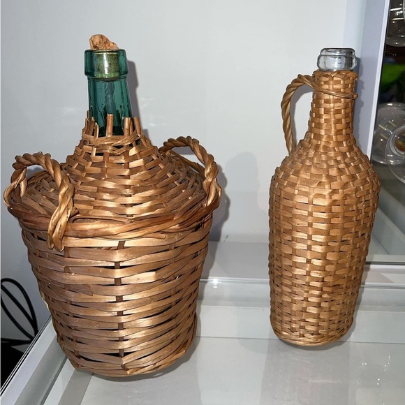 Antique Wicker Demi Johns. - Picture 2 of 3
